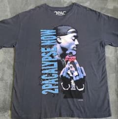 2PAC Tシャツ ビッグプリント　ブラック　ヒップホップ　ラップのサムネイル