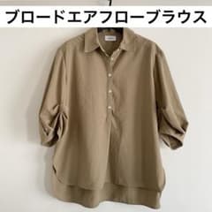 極美品 MOGA ブロードエアフローブラウス 身幅ゆったり ベージュ系 