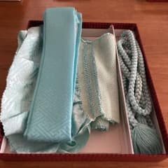 ブルー　半衿、帯揚げ、帯〆セットのサムネイル