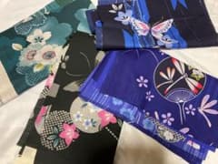 浴衣生地　青系　まとめ売りのサムネイル