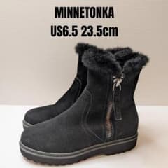 MINNETONKA 미네톤카 사이드 Zip 부츠 23.5cm 블랙