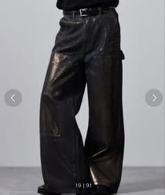 【CLEL】 特殊加工ダブルニーデニムパンツ アッシュグレー Mサイズ タグ付きのサムネイル