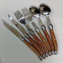 ラギオール LAGUIOLE 木製ハンドル カトラリー 6本セット 刻印入