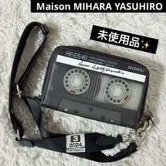 未使用✨メゾンミハラヤスヒロ　カセット　二つ折り財布　ストラップ付き　ブラック 未使用✨メゾンミハラヤスヒロ カセット 二つ折り財布