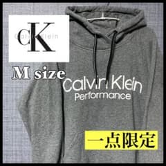 CalvinKlein パーカー　冬　古着　M プルオーバー　チャコールグレーのサムネイル