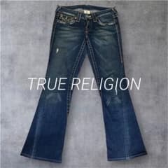 美品】 TRUE RELIGION 25インチ ブーツカットデニム ローライズ - メルカリ
