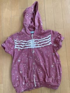 HAKKA KIDS小花の刺繍が可愛い半袖ニットパーカーのサムネイル