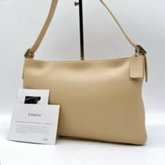 極美品 OLD COACH ショルダーバッグ オールレザー ベージュ f180