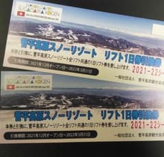 菅平高原スノーリゾート　リフト1日券２枚のサムネイル
