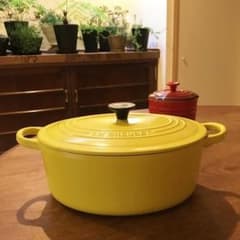 ○廃盤色イエロー美品○ LE CREUSET ル・クルーゼ ココット・オーバルのサムネイル