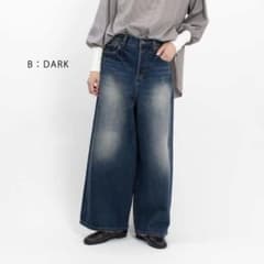 新品タグ付 ichi イチ デニムワイドパンツ 230430 ボタンフライ 1