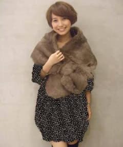 【美品】ラビットファーショールのサムネイル