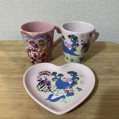 TDL 이상한 나라의 앨리스 퀸 오브 하트 수베니아 컵 & 플레이트