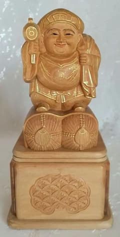 大黒天像【金彩有り】 大自在天 だいこくさま ◇白檀 木彫 仏像 - メルカリ