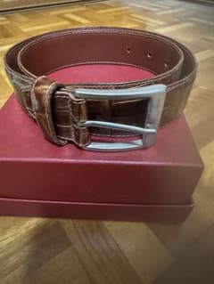 Ermenegildo Zegna men's crocodile embossed belt