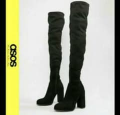 ■asos/エイソス スエードニーハイロングブーツ　25.0のサムネイル
