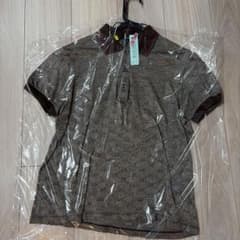 Y286クリーニング済 GUCCI GGパターン ポロシャツ ブラウン Sサイズ 