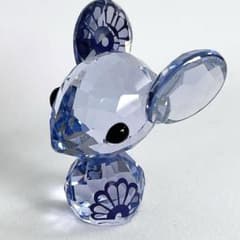 希少・廃盤品】スワロフスキー 干支 ネズミ 置物 クリスタル ブルー 