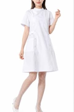 ナースコスプレ☆白　シダーエイト M ナース服、帽子、網タイツの3点セット