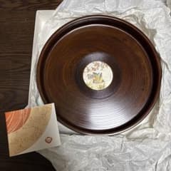 야마나카 칠기 목제 분 둥근 분 나뭇결