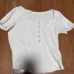リブニット 半袖 カットソー ホワイトのサムネイル