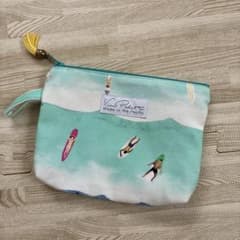 ハワイ　Vivi Palette ポーチ サーフィン柄　ハンドメイドのサムネイル