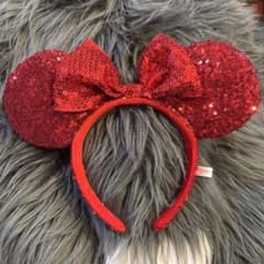 東京ディズニーリゾート ミニー スパンコール カチューシャ レッド 赤