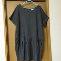 新品。earth  麻入膝丈ワンピのサムネイル