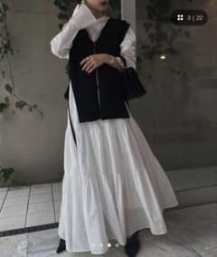 COLLAR KNIT VEST WITH DRESS ameriのサムネイル
