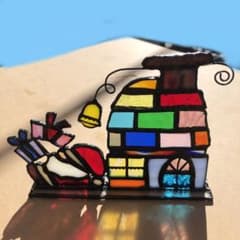 ステンドグラス☆サンタさんとカラフルなお家☆のサムネイル