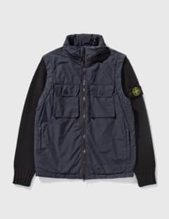 【新品/未使用】Stone Island ナイロン×ニット 2wayダウン/黒Lのサムネイル
