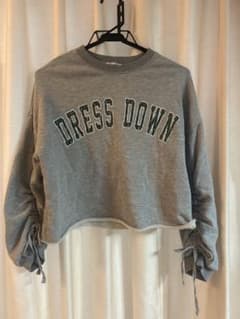 レディース ショート丈 スウェット DRESS DOWN グレーのサムネイル