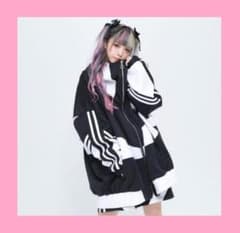 ◇レア REFLEM ボリュームネックライン 切り替え ジャージ パーカー 黒