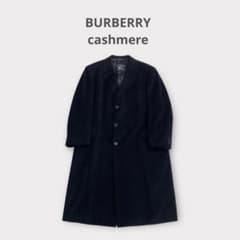 希少 BURBERRY カシミヤ ロングコート 濃紺 カナダ製 XL ビンテージ