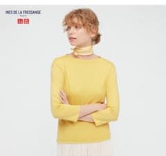 ユニクロ　イネス　クルーネックTシャツ　イエローＸＬのサムネイル