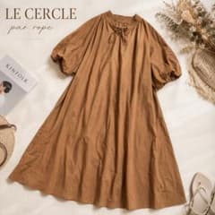 LE CERCLE par ROPE 면 100% 퍼프 슬리브 원피스 F 차
