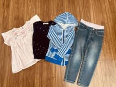 【4点まとめ売り】Tシャツ・カーディガン・パーカー・ズボン 120cm 女の子のサムネイル