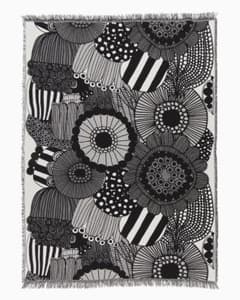 marimekko ブランケット コットン100% ブラック ホワイト - メルカリ