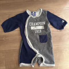 Championロンパース 60-70cm グレー/ネイビー