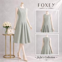 極美品☆FOXEY フォクシーノースリーブ アシンメトリーワンピース 38 