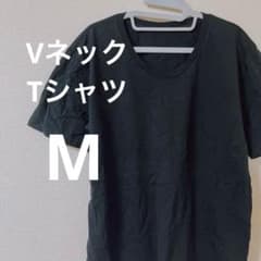 【希少/USA製】Vネック Tシャツ ブラックMサイズ コットン100% 無地のサムネイル