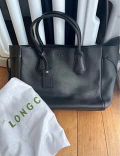 LONGCHAMP レザー トートバッグ ブラック ペネロペ A4 オールレザー