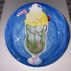 手描きイラスト キャンバスアート メロンクリームソーダのサムネイル