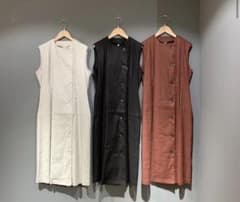 【値下げ】無印良品　ヘンプ混　ストレッチ　ジレワンピースのサムネイル
