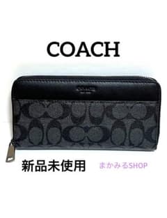 フォロー割♪【COACH】【新品未使用】メンズ　ブラック　長財布　プレゼントのサムネイル
