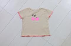 ZARA さくらんぼプリントリブ地Tシャツ ベージュのサムネイル