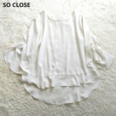 SO CLOSE 톱 클로즈 프릴 디자인 쉬폰 블라우스 크루넥 M