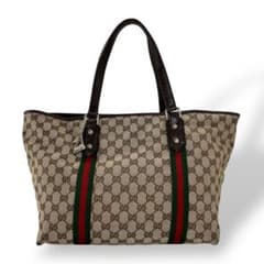 グッチ シェリーライン トートバッグ GGキャンバス 肩掛け可 A4可