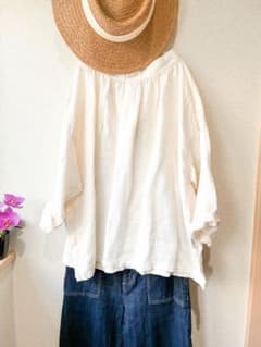 極美品】ネストローブ nest Robe リネン ブラウス 長袖 スモック