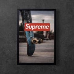 Supreme スケートボード パロディー額 縁入り ポスターA4のサムネイル